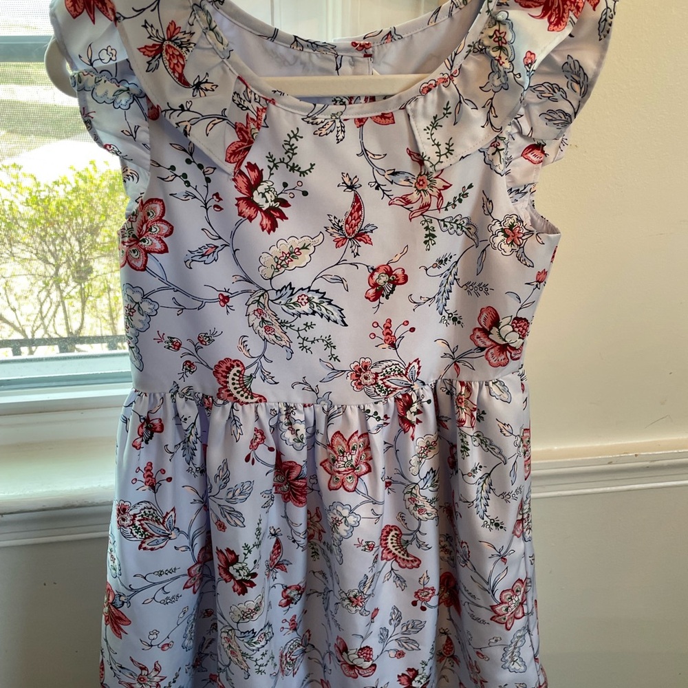 Janie and Jack Floral Print Dress with Ruffled Sleeves